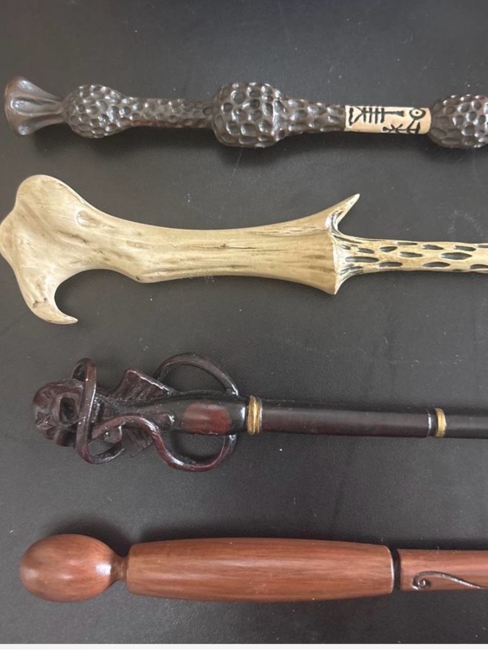Harry Potter Replica Wand Lot of 4 - Voldemort, Elder Wand, Ginny, Death Eater